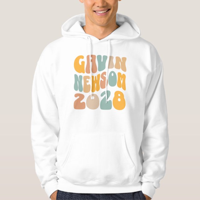 Sudadera Gavin Newsom 2028 Para Presidente Wavy Textos (Anverso)