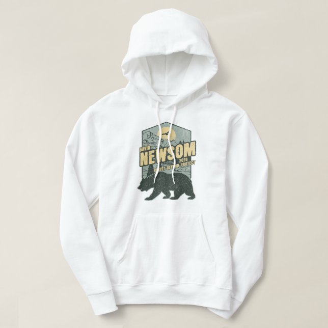 Sudadera Gavin Newsom 2028 Resistir Proteger Defender (Diseño del anverso)