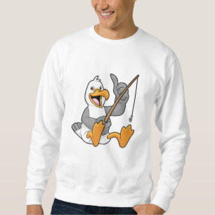 Sudadera Gaviota en la pesca con barra de pesca