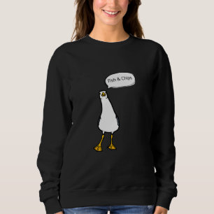 Sudadera Gaviota Enojada Fish & Chips Pájaro descarado