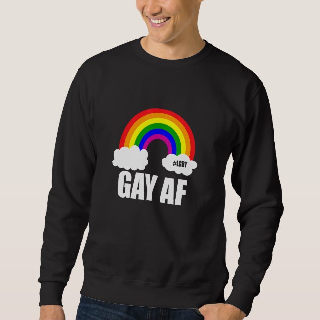 Sudadera Gay AF Awesome LGBT Gay Pride Queer Rainbow (Anverso)