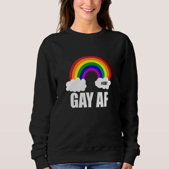 Sudadera Gay AF Awesome LGBT Gay Pride Queer Rainbow (Anverso)