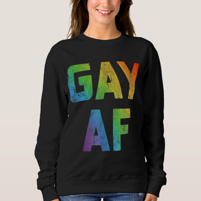 Sudadera Gay Af Mujeres Lgbt Orgullo Igualdad Lesbiana (Anverso)