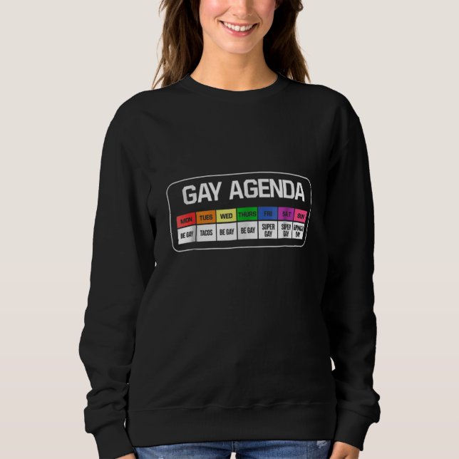 Sudadera Gay Agenda  Rainbow Week LGBT Tacos Brunch Tee (Anverso)