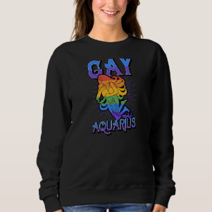 Sudadera Gay Aquarius Zodiac Rótulo Cumpleaños Horoscopio C