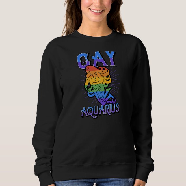 Sudadera Gay Aquarius Zodiac Rótulo Cumpleaños Horoscopio C (Anverso)