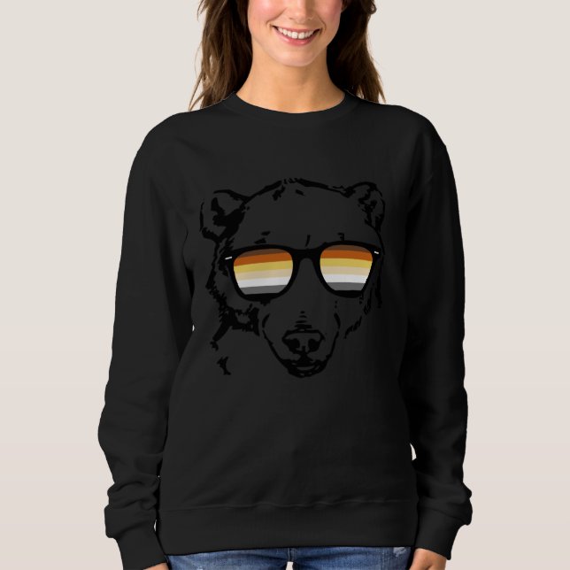 Sudadera Gay Bear  with Bear Pride Flag Sunglasses Gay Dadd (Anverso)