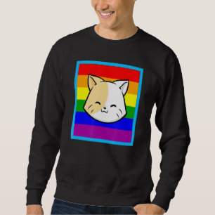 Sudadera Gay Happy Cat Lgbt Stube Adolescentes Rainbow Squa
