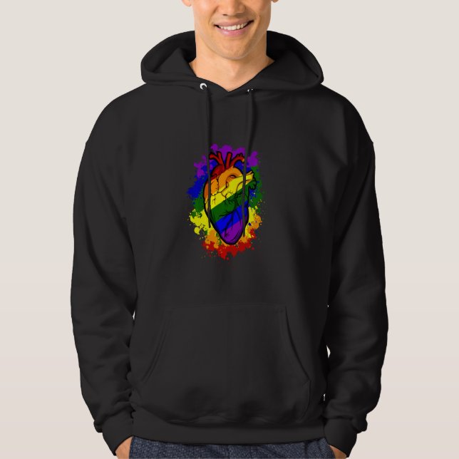 Sudadera Gay Heart Lgbt Orgullo Arcoiris Bisexual Transg (Anverso)