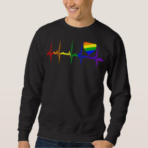 Sudadera Gay Lesbian Lgbt Heartbeat Lgbt Orgullo Arcoiris P