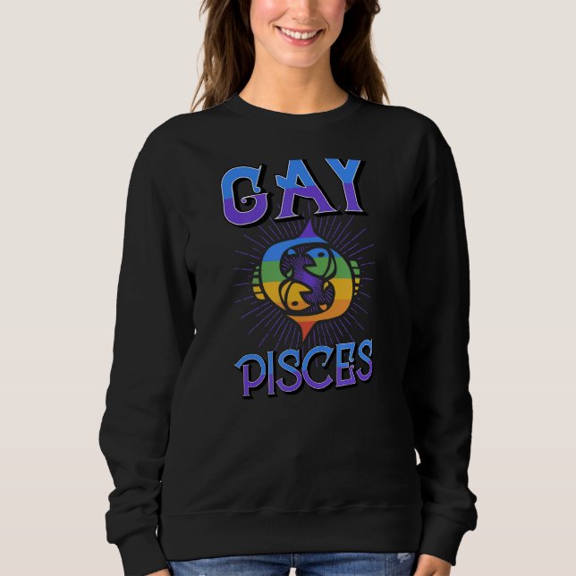 Sudadera Gay Pisces Zodiac Rótulo Cumpleaños Horoscopio Con (Anverso)