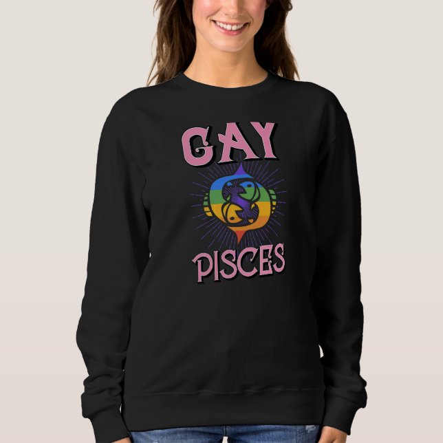Sudadera Gay Pisces Zodiac Rótulo Cumpleaños Horoscopio Con (Anverso)