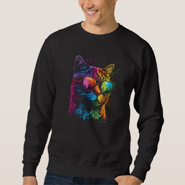 Sudadera Gay Pride Cat Animal  LGBT Pride Month Cute Equali (Anverso)
