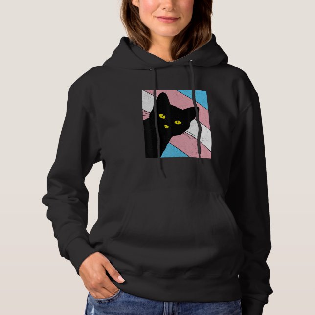 Sudadera Gay Pride Cat Transgender Rainbow Flag LGBTQ Cat M (Anverso)