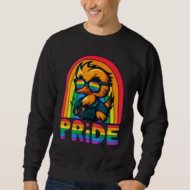 Sudadera Gay Pride Duck LGBT Cute Duck Rainbow LGBT Gay All (Anverso)