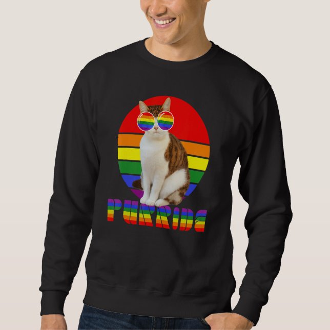 Sudadera Gay Pride For Women Men Lgbt Daddy Cat Cat  Purrid (Anverso)