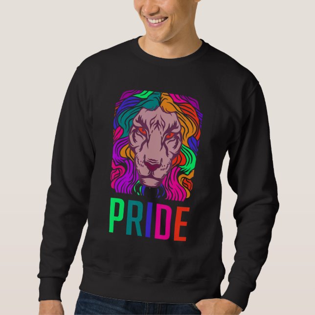 Sudadera Gay Pride Lion LGBTQ Rainbow Lesbian Men Women (Anverso)