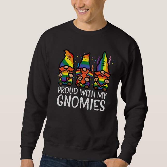 Sudadera Gay Pride Proud With Gnomies Rainbow Lgbt Gnome Me (Anverso)