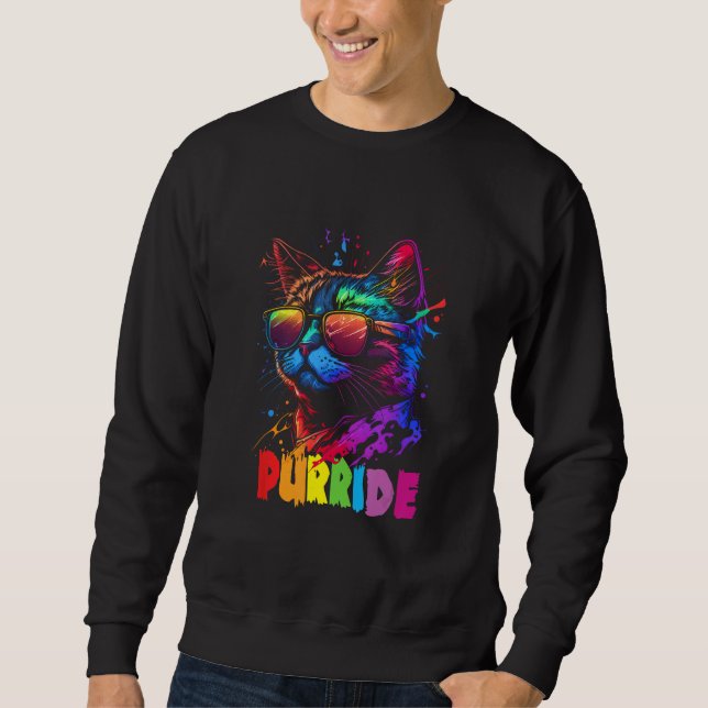 Sudadera Gay Pride Purride  Cat LGBT Pride Month Equality (Anverso)