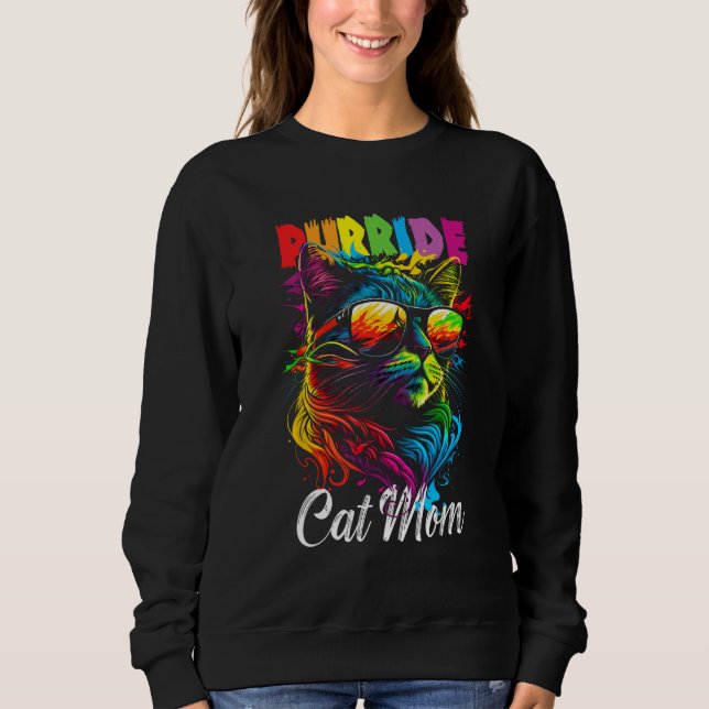 Sudadera Gay Pride Purride Cat Mother LGBT Pride Month Cute (Anverso)
