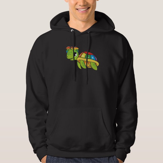 Sudadera Gay Pride Turtle LGBT Q Cute Animal Rainbow Pride  (Anverso)