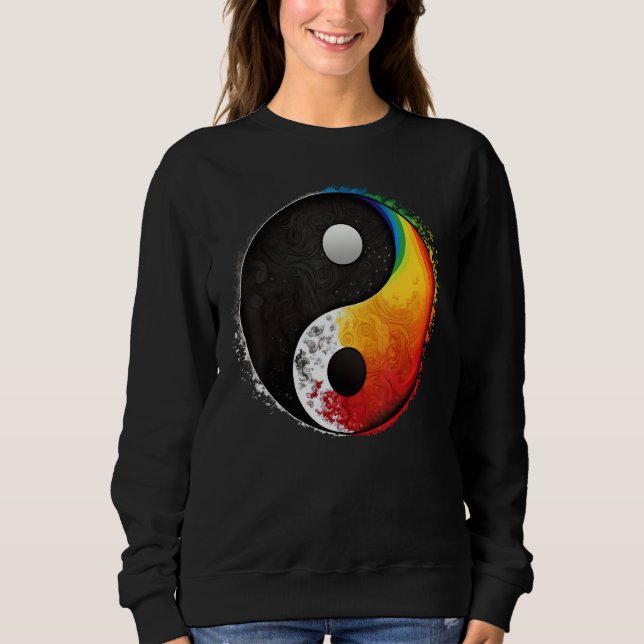 Sudadera Gay Pride Yin Yang Symbol on LGBTQ Taijitu Yin Yan (Anverso)