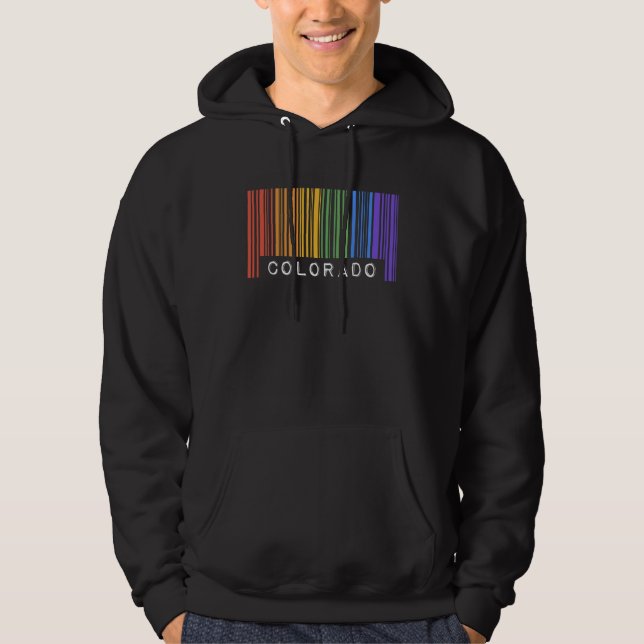 Sudadera Gay Queer Barcode Pride Colorado Aesthetic LGBTQ F (Anverso)