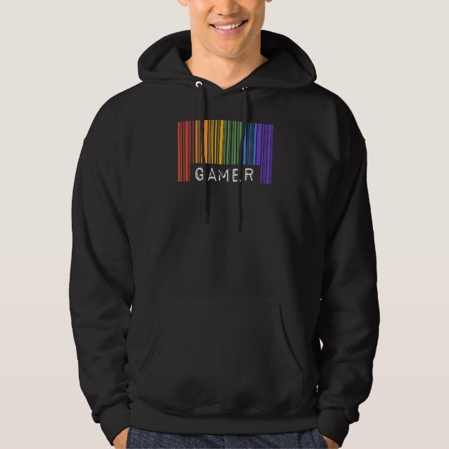 Sudadera Gay Queer Barcode Pride Gamer Videojuegos Aestheti (Anverso)