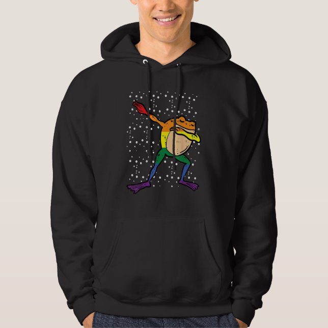 Sudadera Gay Rainbow Frog Dab Pride Month Lgbt Ally Kids Bo (Anverso)