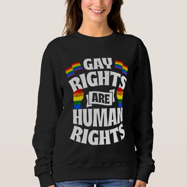 Sudadera Gay Rights Are Human Rights Cute LGBTQ Gay Rights  (Anverso)