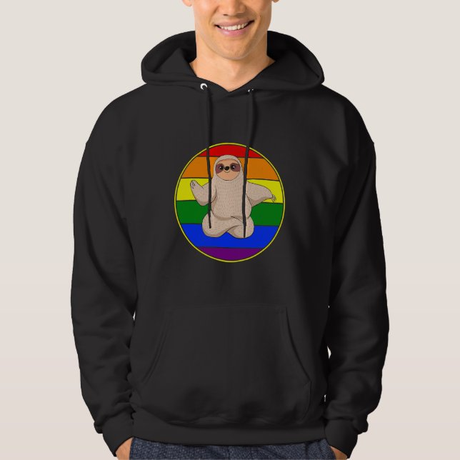Sudadera Gay Sloth Yoga Lgbtq Pride Studios (Anverso)