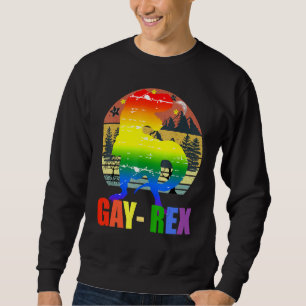 Sudadera Gay T Rex Dinosaur Lgbtq Vintage Sunset Pride Equa