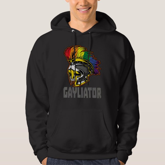 Sudadera Gayliator Sword Fighter Helmet with Rainbow Feathe (Anverso)