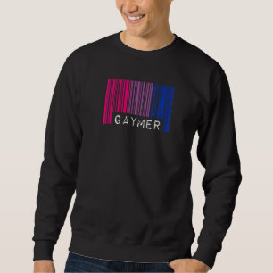 Sudadera Gaymer Bisexual Bandera Orgullo Código de barras J