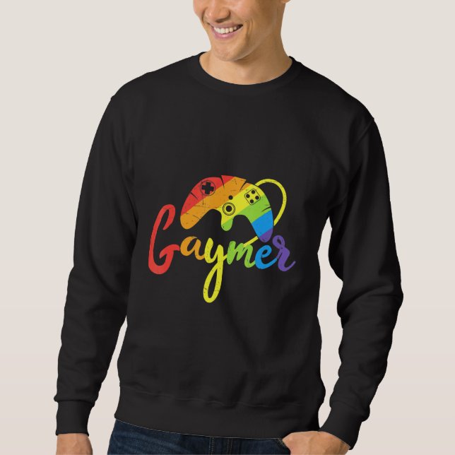 Sudadera Gaymer Gamer Gay Pride Lgbt Juego de Video Coincid (Anverso)