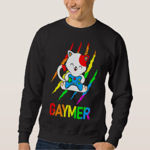 Sudadera Gaymer Lgbt Cat Orgullo Videojuego Arcoiris