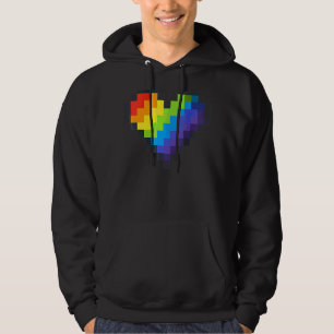 Sudadera Gaymer Lgbt Retro Orgullo Gay Gamer Pixel Heart