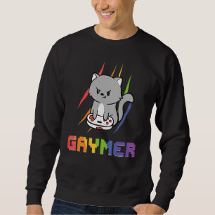 Sudadera Gaymer Purride Cat Video Game Gamer Lgbtq Rainbow