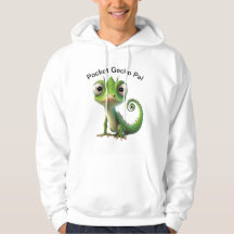 Gecko Adorable Pocket Hoodie - Gracioso Reptile Cu