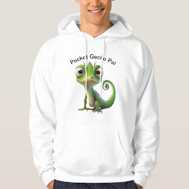 Sudadera Gecko Adorable Pocket Hoodie - Gracioso Reptile Cu (Anverso)