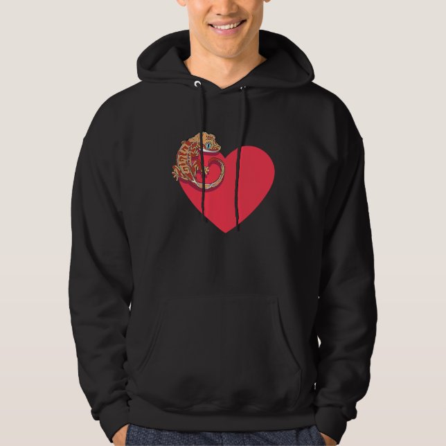 Sudadera Gecko Love Crested Gecko Lover Gecko Heart Cute Cr (Anverso)