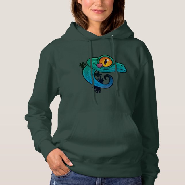 Sudadera Gecko, Personalizado colorido (Anverso)