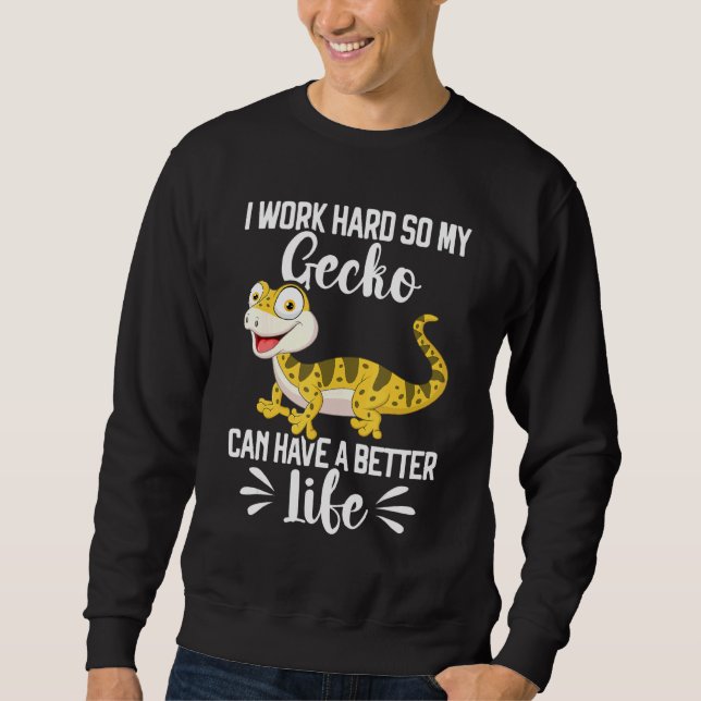 Sudadera Gecko Reptile Cute Lizard Mascota Gecko Keepe (Anverso)