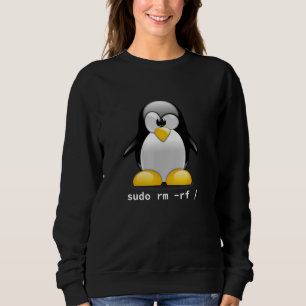 Sudadera Geek De Computadora Tux Linux Pingüino Sudo Rm Rf