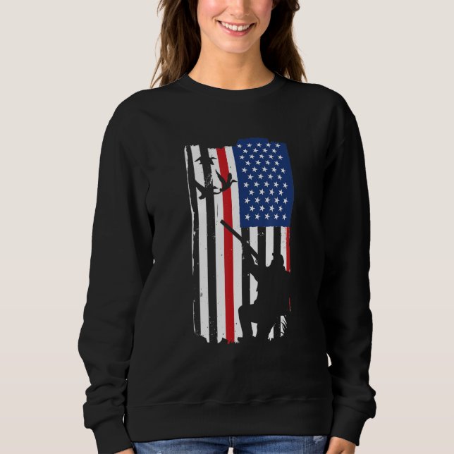 Sudadera Geese Hunter Us Flag Goose Hunting (Anverso)