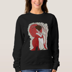 Sudadera Geisha Japón Flor de arbol de cerezo rojo lunar