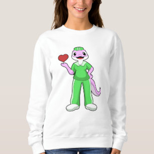 Sudadera Geko como enfermera con corazón