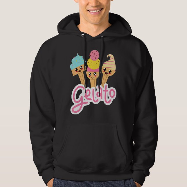 Sudadera Gelato Y Postre Italiano Gelato Cones Felices Face (Anverso)