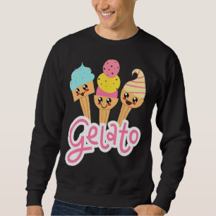 Sudadera Gelato Y Postre Italiano Gelato Cones Felices Face
