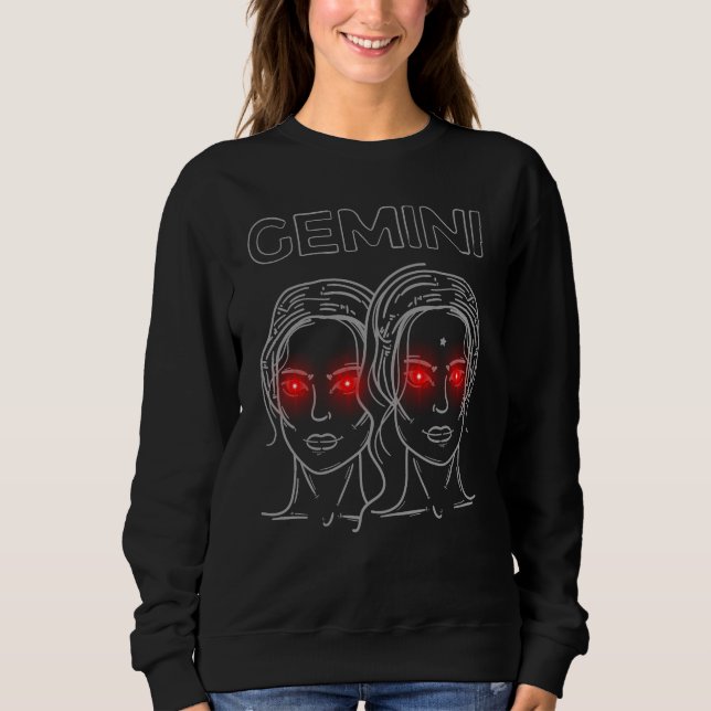 Sudadera Gemini Dark Astrology | Minimal Occult Zodiac (Anverso)
